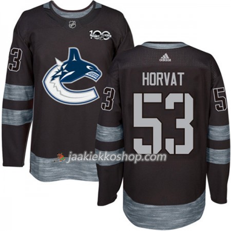 Miehille NHL Vancouver Canucks Pelipaita Bo Horvat 53 1917-2017 100th Anniversary Adidas Musta Authentic